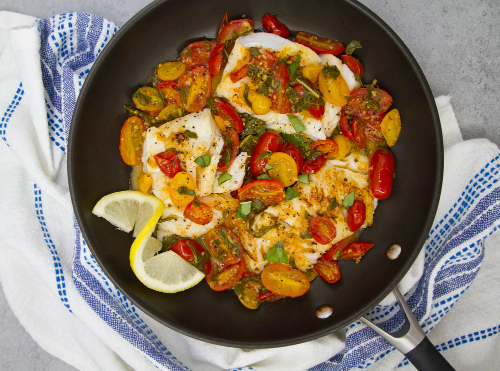 One Pan Tomato Basil Cod